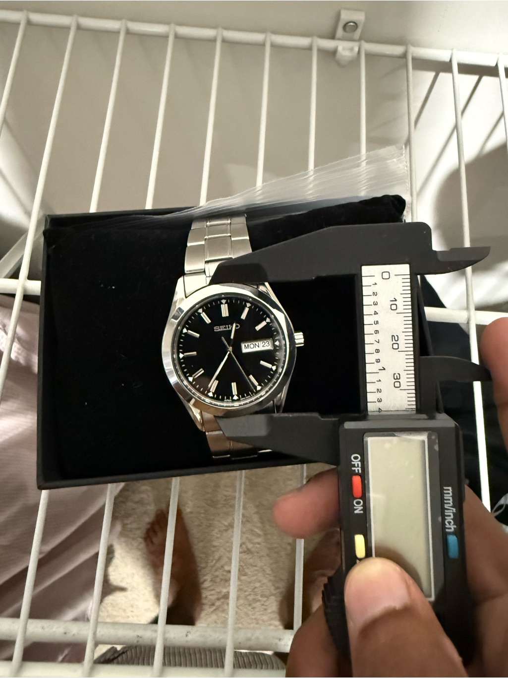 Seiko Silver Stainless Steel Watch With Black Dial Seiko Silver Stainless Steel Watch With Black Dial